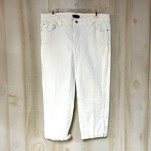 NYDJ White Capris With Rhinestones Sz 8